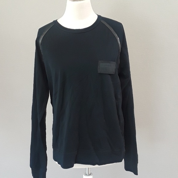 Prada Sweaters - PRADA black sweater with leather pad elbows